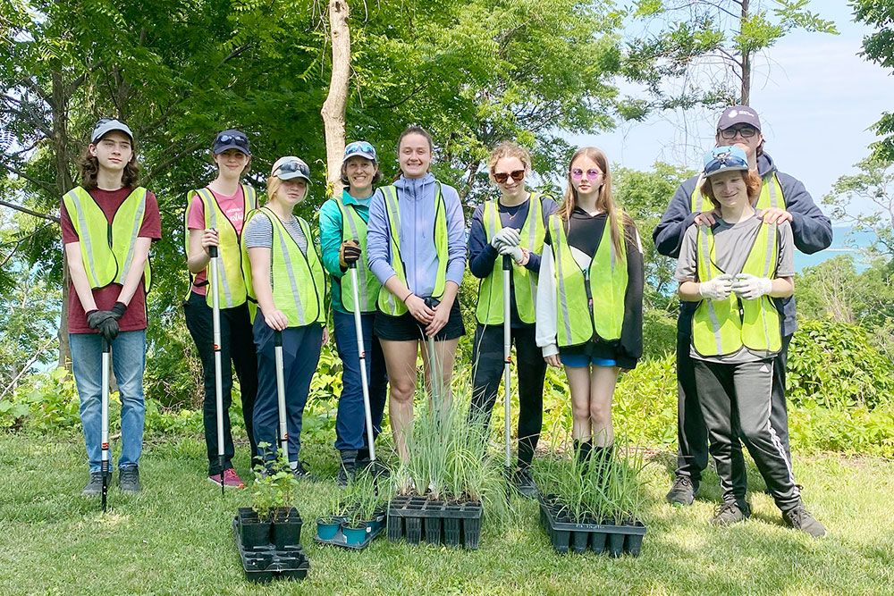 Helping to protect Lake Huron's southeast shore are Coastal Conservation Youth Corps.